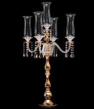 Load image into Gallery viewer, 5 Arm Crystal Candelabra