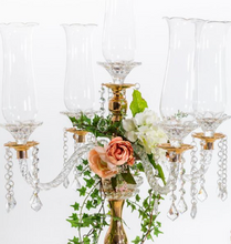 Load image into Gallery viewer, 5 Arm Crystal Candelabra