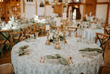 Load image into Gallery viewer, Floral Sage Tablecloth (Round)