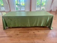 Load image into Gallery viewer, Willow Green Velvet Crinkle Shimmer Tablecloth (Recangular)

