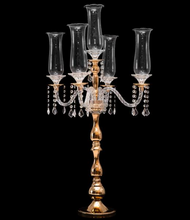 Load image into Gallery viewer, 5 Arm Crystal Candelabra
