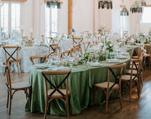 Load image into Gallery viewer, Willow Green Velvet Crinkle Shimmer Tablecloth (Recangular)
